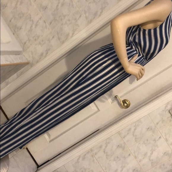BLUE & WHITE STRIPED JUMPSUIT - Picture 5 of 8